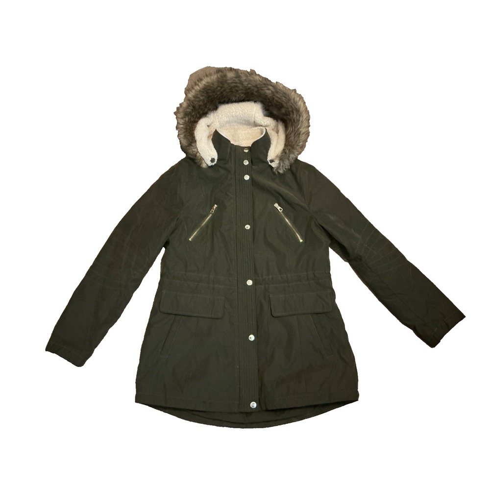 Nautica Jacket, Women's Medium, Olive Green, Sherpa Lined, Removable Hood